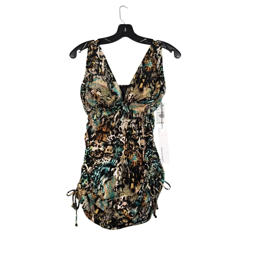 MagicSuit Dani Tankini Swimsuit Size‎ 8 Posh Mosh Ruched Slimming NWT Control